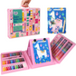 KIDDYCOLOR 217 Pcs Pink Deluxe Creative Drawing Kit, Painting & Craft Supply Box for Girls, Kids Creative Tools