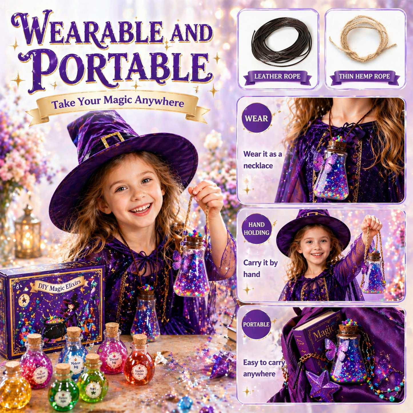71PCS DIY Magic Fairy Potion Kit for Kids, 22 Bottles Magical Elixir Craft Set, Creative Toy Gift for Girls Ages 8+