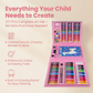 KIDDYCOLOR 217 Pcs Pink Deluxe Creative Drawing Kit, Painting & Craft Supply Box for Girls, Kids Creative Tools