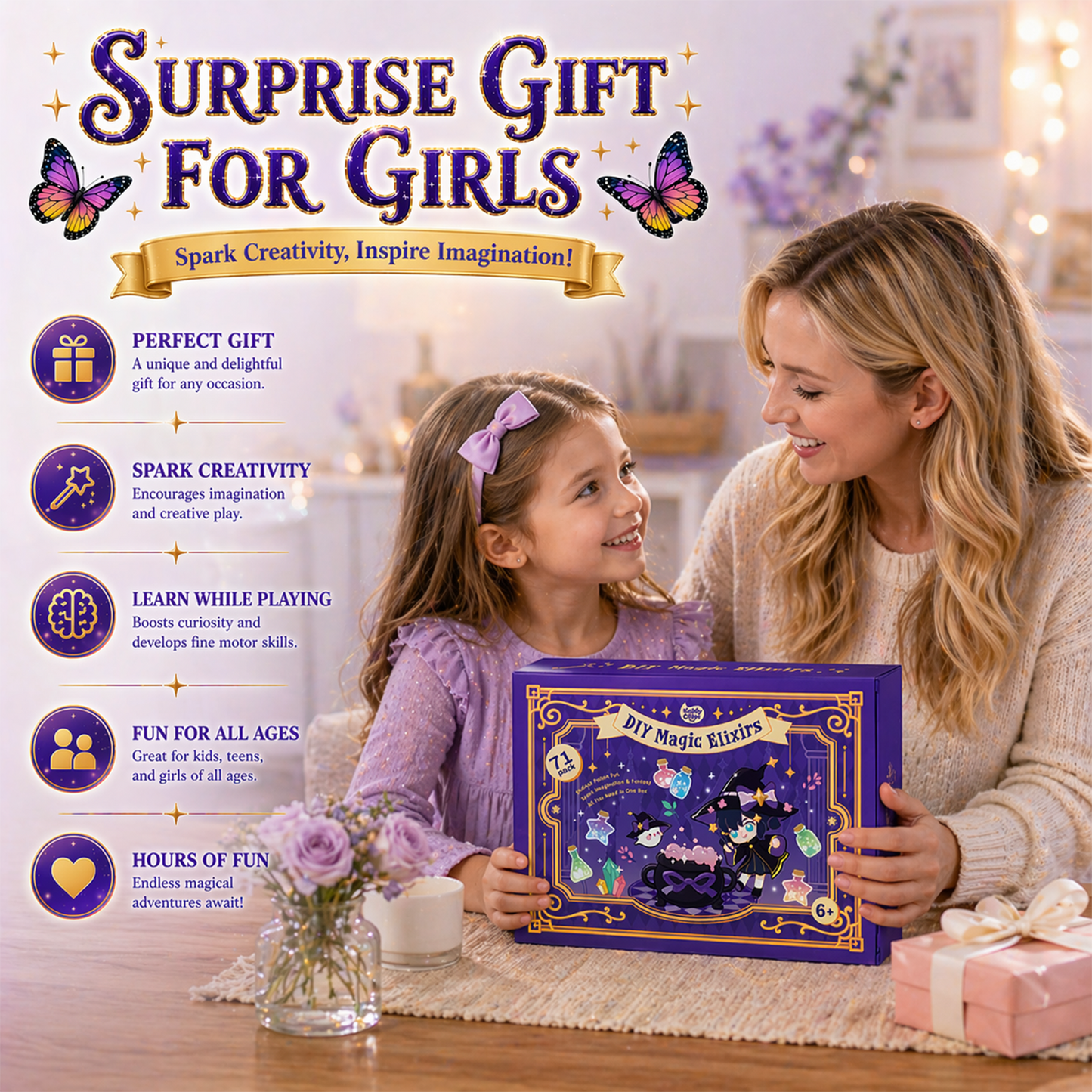 71PCS DIY Magic Fairy Potion Kit for Kids, 22 Bottles Magical Elixir Craft Set, Creative Toy Gift for Girls Ages 8+