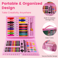 Kiddycolor 87 Pack Drawing Coloring Art Set, All in One Painting Creative Supplies Gift with Plastic Case for Kids Boys Girls