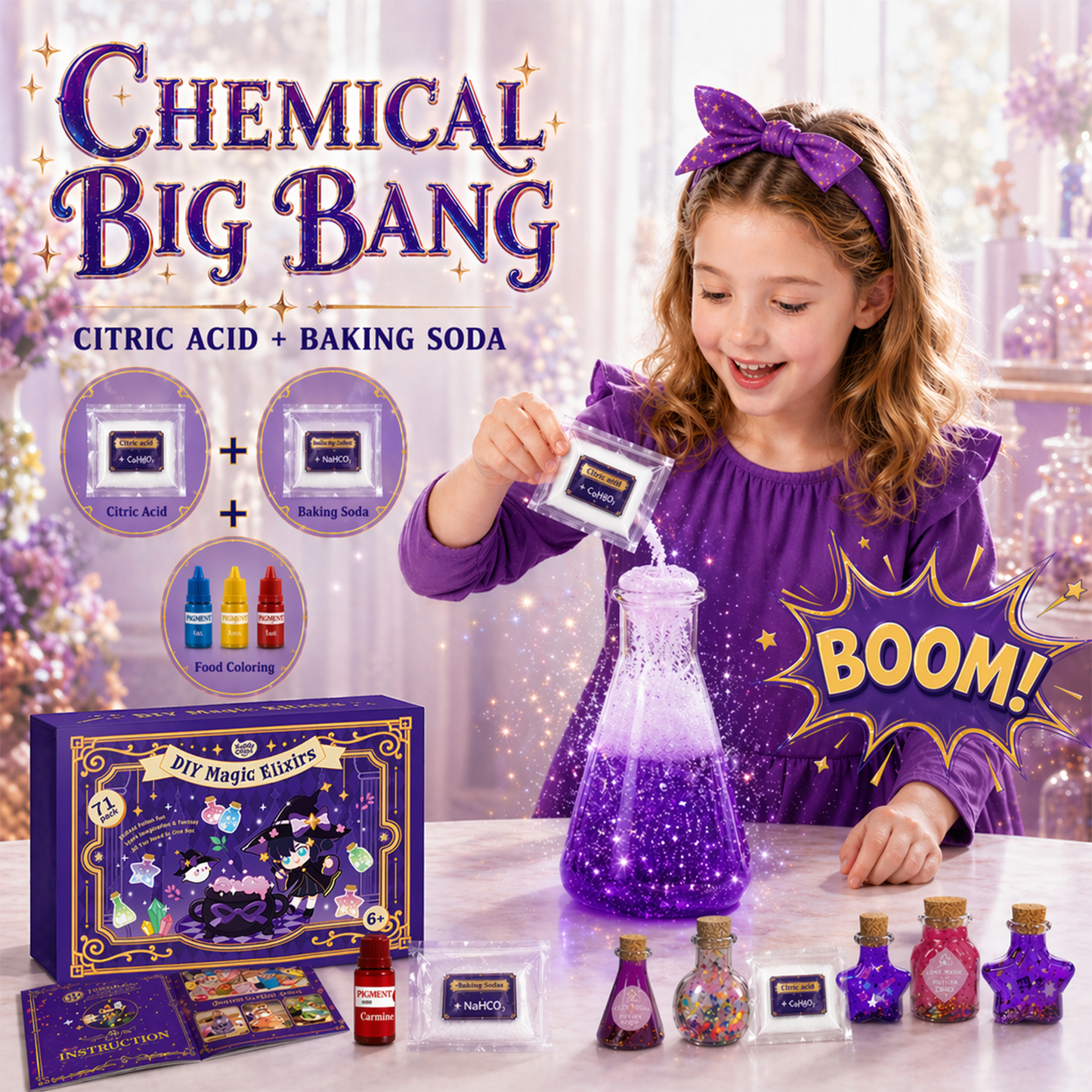 71PCS DIY Magic Fairy Potion Kit for Kids, 22 Bottles Magical Elixir Craft Set, Creative Toy Gift for Girls Ages 8+