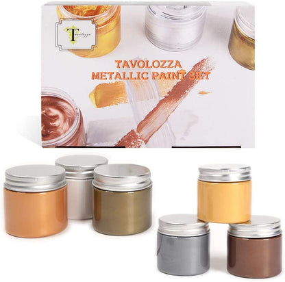 TAVOLOZZA 6 Colors Metallic Acrylic Paints