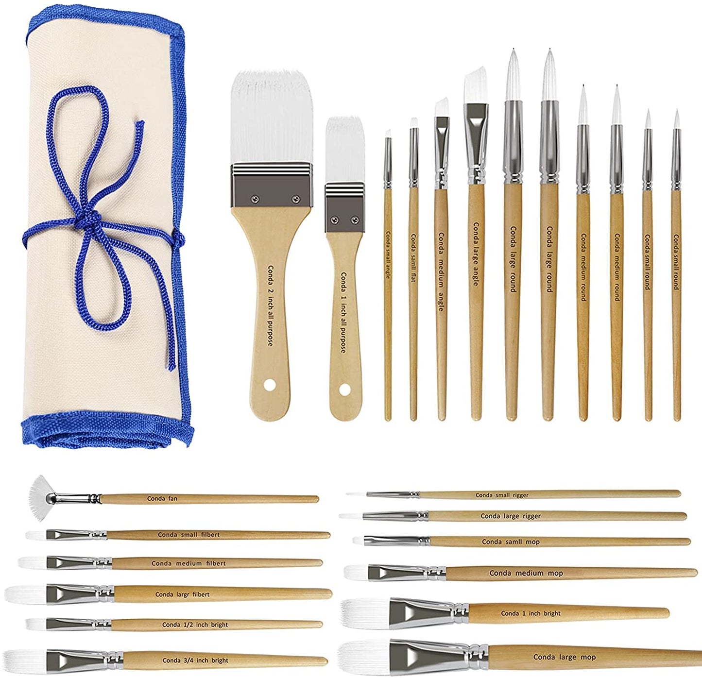 CONDA 24 PCS Paint Brushes Set