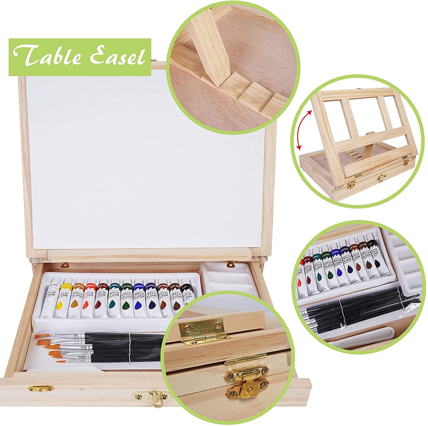 Tavolozza 26 PCS Tabletop Easel Painting Set