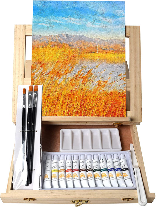 TAVOLOZZA 19pcs Painting Table Easel Set